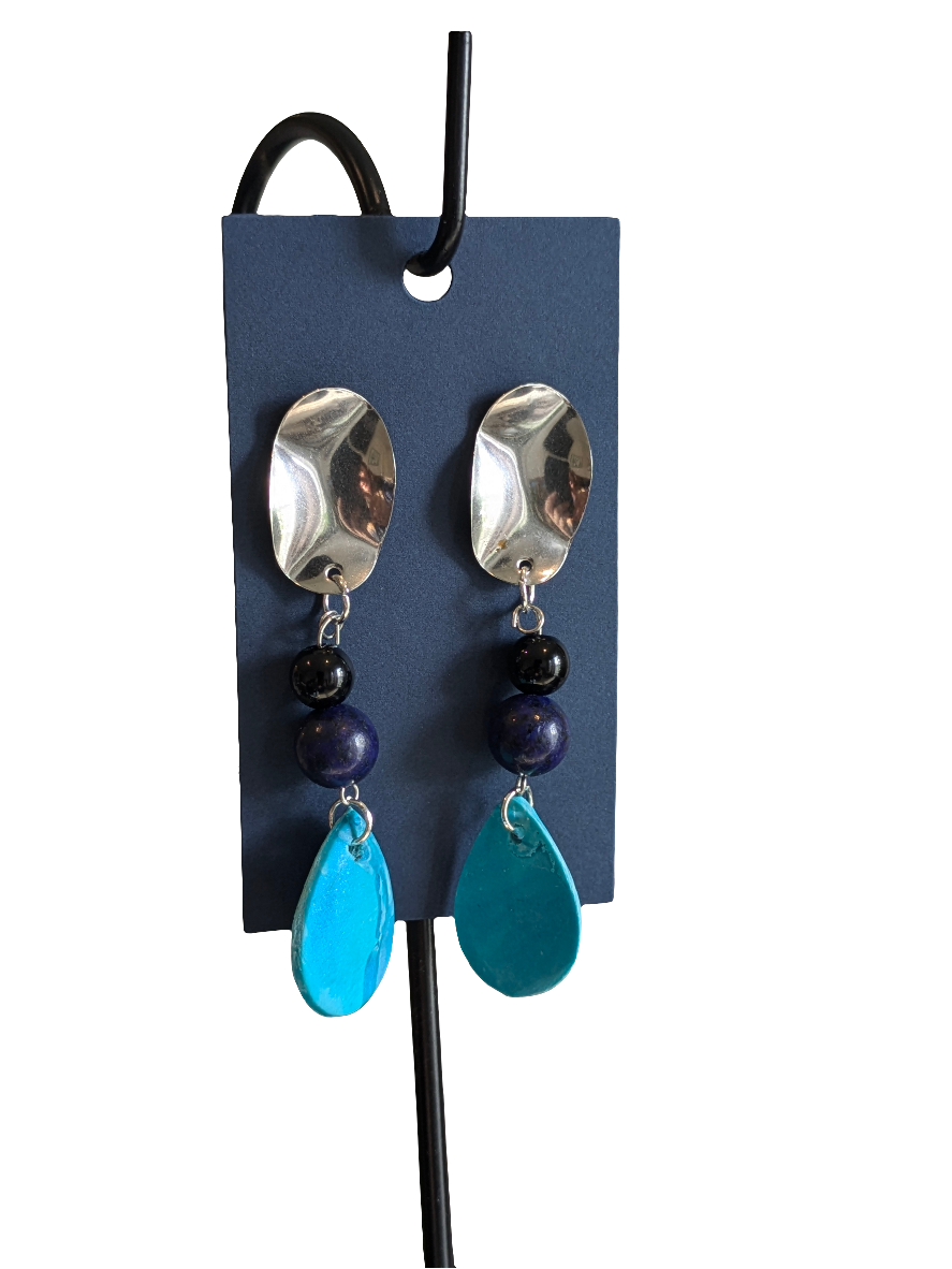Blue teardrop dangle