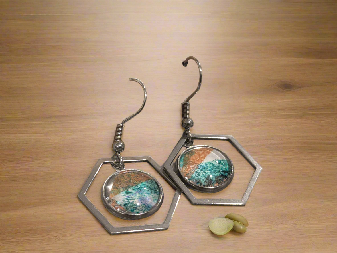 Hexagon earrings