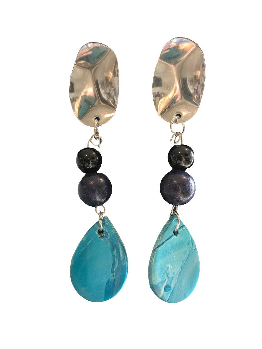 Blue teardrop dangle