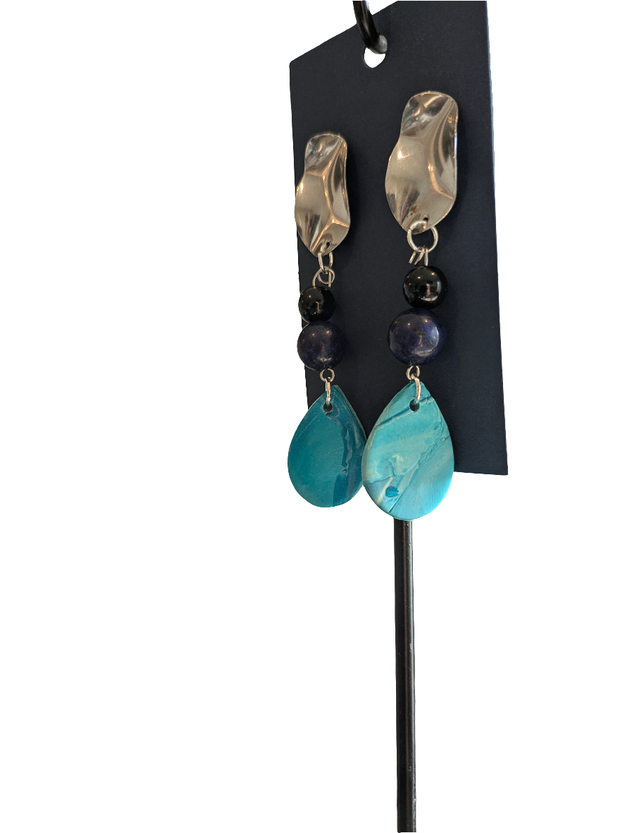 Blue teardrop dangle