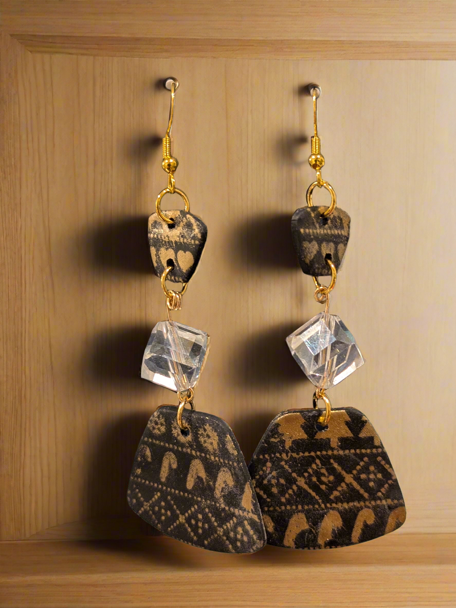 Black and gold dangle