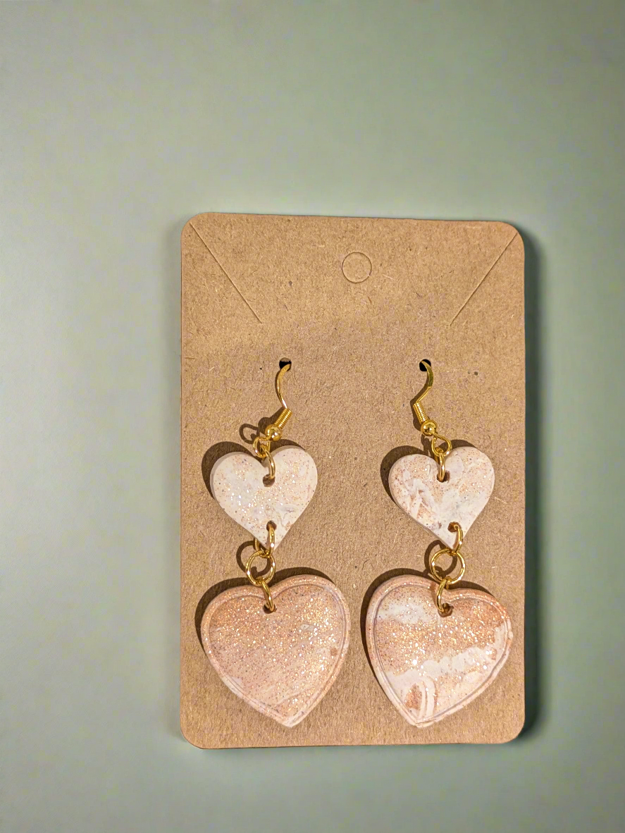 Marbled heart dangles